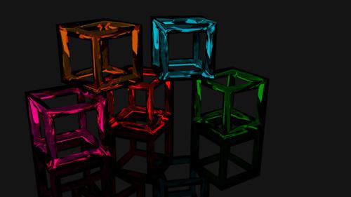 Cubes. a 16:9 computer background  preview image